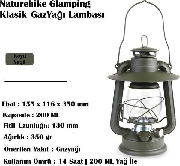 Naturehike Glamping Klasik GazYağı Lambası KOYU YEŞİL - Image 1