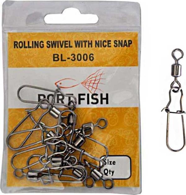 PortFish Rolling Swivel With Nice Snap Klipsli Fırdöndü NO:1/0 - Image 1