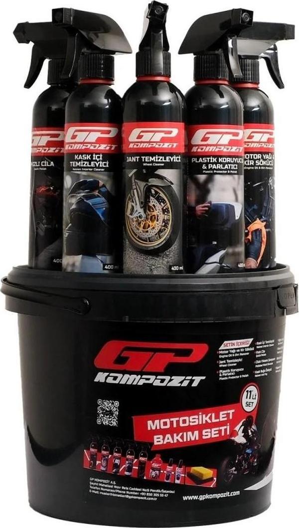 Gp Kompozit 11 Parça Motosiklet Bakım Ve Temizlik Seti - Image 1