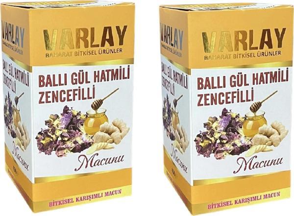 Varlay Ballı Gül Hatmili Zencefilli Macun 450 gr 2 Adet - Image 1