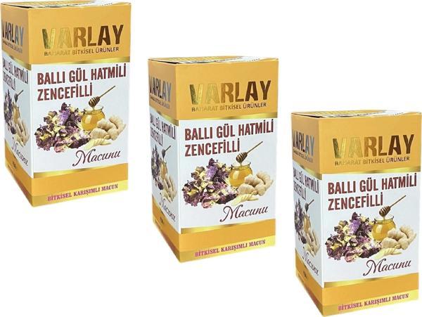 Varlay Ballı Gül Hatmili Zencefilli Macun 450 gr 3 Adet - Image 1