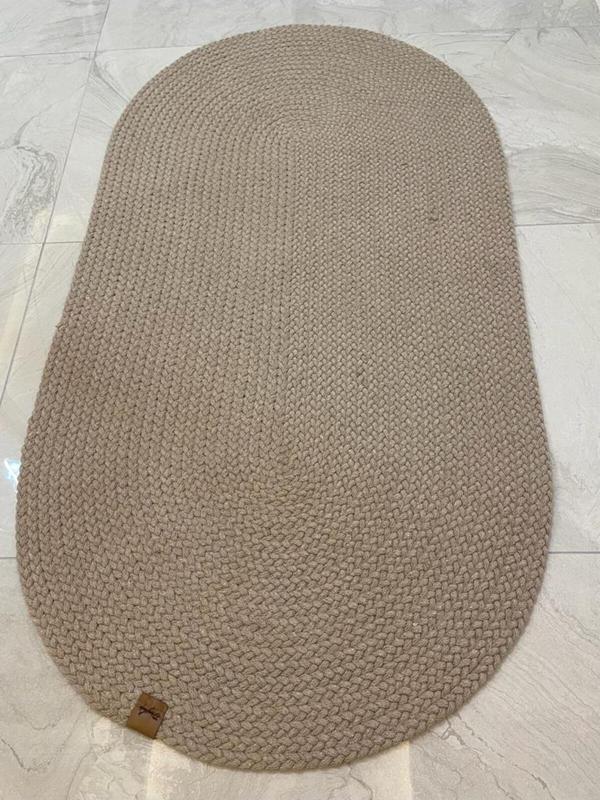 Yağlıoğlu Tekstil Petek Hasır Jut Bej Örgü Halı & Kilim - Image 1