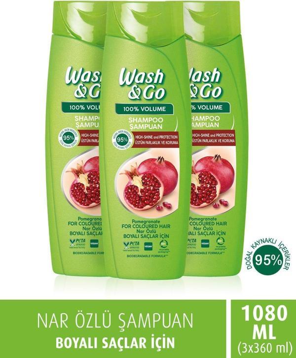 Wash & Go Nar Özlü Şampuan 360 Ml X3 Adet - Image 1