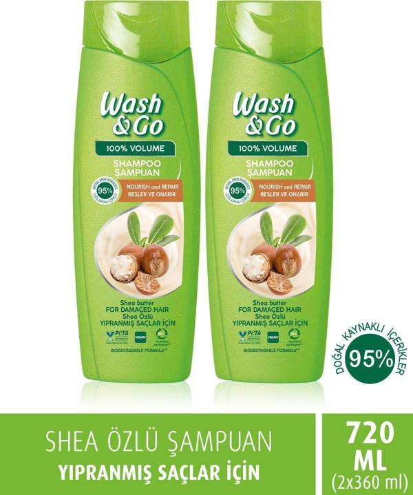 Wash & Go Shea Özlü Şampuan 360 Ml X2 Adet - Image 1