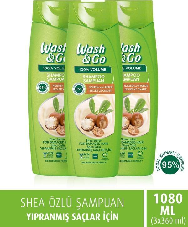 Wash & Go Shea Özlü Şampuan 360 Ml X3 Adet - Image 1