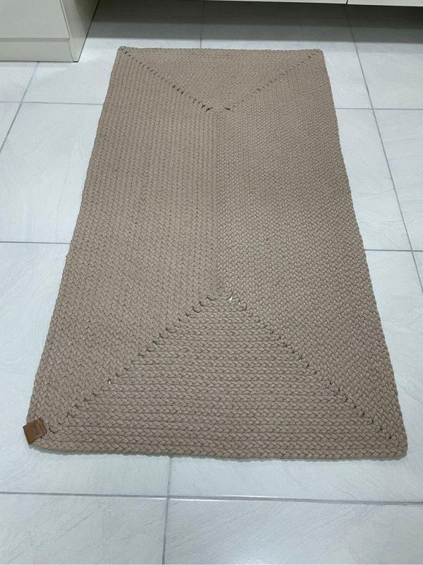 Yağlıoğlu Tekstil Petek Hasır Jut Bej Örgü Halı & Kilim - Image 1