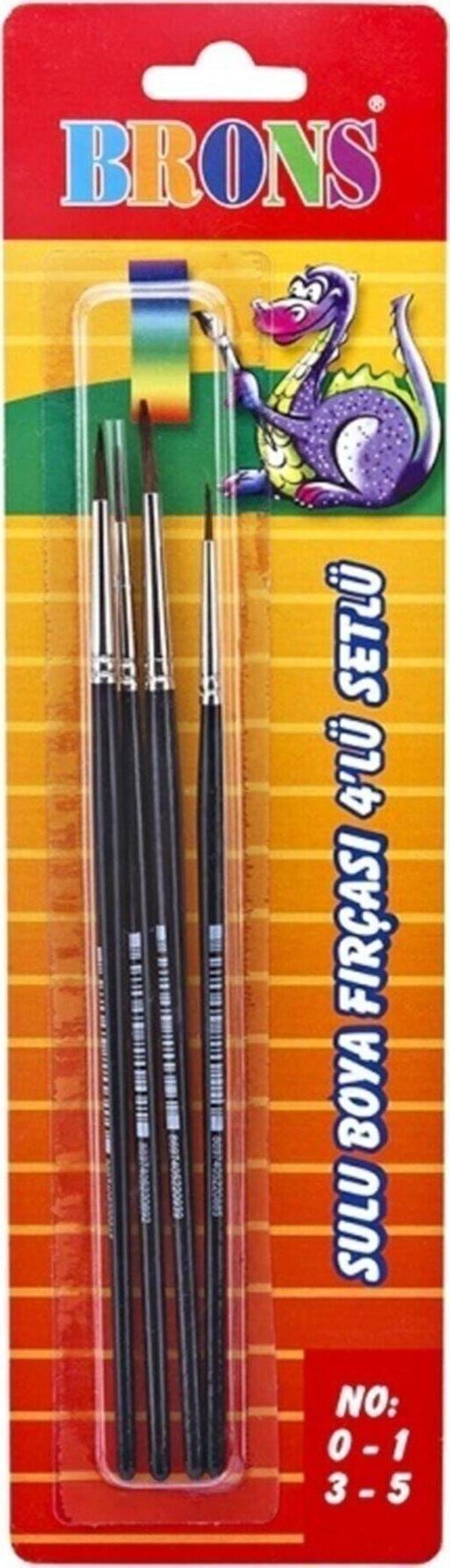 Suluboya Fırçası Seti 4 Lü (NO: 0-1-3-5) - Image 1