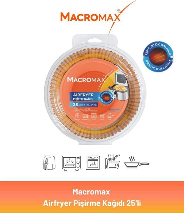 Macromax Airfryer Pişirme Kağıdı 25'li - Image 1