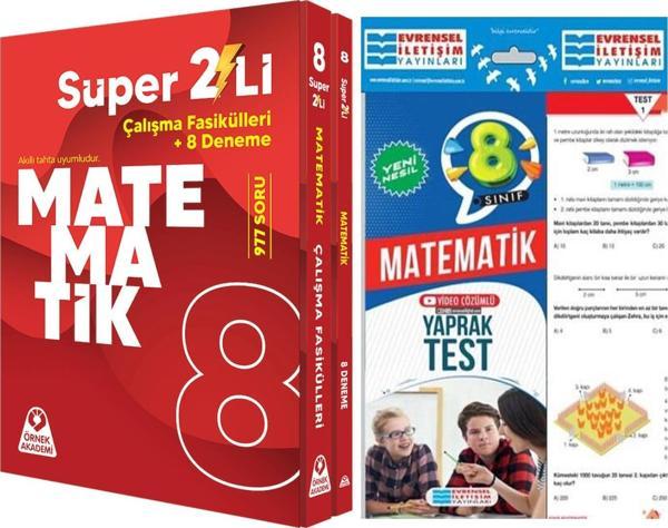 Örnek Akademi 8.Sınıf Süper İkili Matematik Seti ve Evrensel Yaprak Test Seti 2 Kitap - Evrensel İletişim Yayınları - Image 1