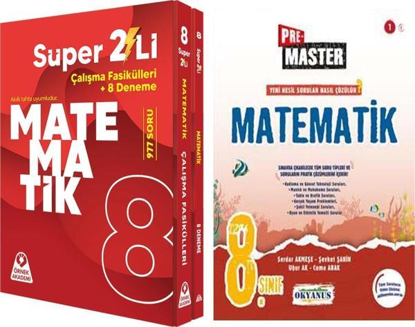 Örnek Akademi 8. Sınıf Süper İkili Matematik Seti ve Okyanus Pre Master Soru Bankası Seti 2 Kitap - Okyanus Yayıncılık - Image 1