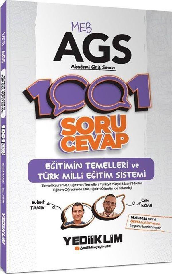 2025 MEB AGS Eğitimin Temelleri ve Türk Milli Eğitim Sistemi 1001 Soru Cevap Yediiklim Yayınları - Yediiklim Yayınları - Image 1