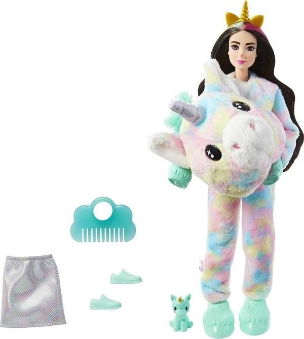 Barbie Cutie Reveal Bebekler 2. Seri Gökkuşağı Unicorn Peluş Kostüm, Mini Evcil Hayvan Ve Renk Değiş - Image 1