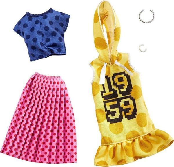 Barbie Kıyafetleri 2'Li Paket Fyw82 - Pembe Puantiyeli Etek - Image 1