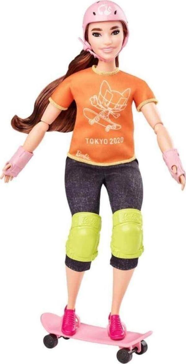 Barbie Tokyo 2020 Olimpiyat Oyunları Bebeği Ve Aksesuarları Gjl73 - Kaykay - Skateboarding - Image 1