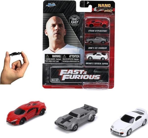 Jada Toys Hızlı Ve Öfkeli 3'Lü Paket Nano Araba, 4 Cm Ve 1:65 Ölçek - Image 1