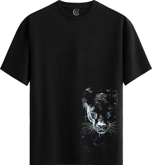 Panther Glow %100 Pamuklu Erkek Siyah Tişört - Premium Quality - Image 1
