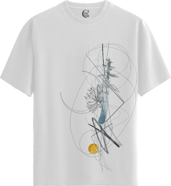 Abstract Nature - %100 Pamuklu Kadın Beyaz Tişört - Premium Quality - Image 1