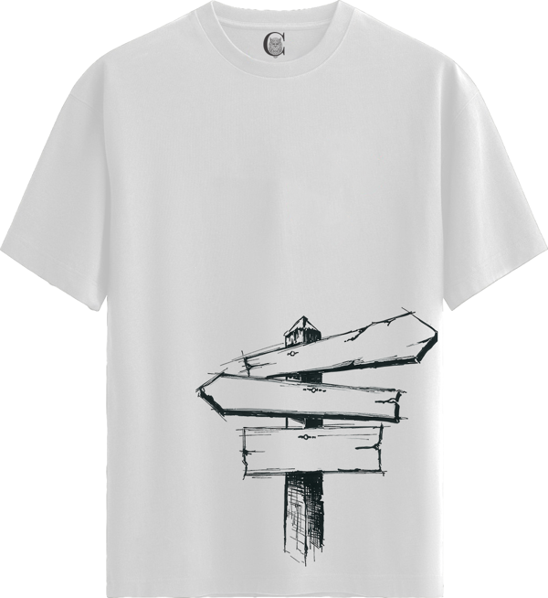 Blank Signpost - %100 Pamuklu Kadın Beyaz Tişört - Premium Quality - Image 1