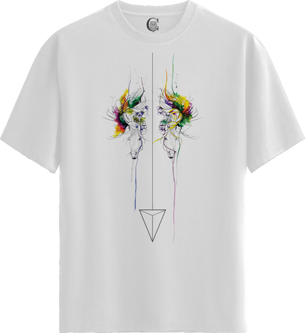Mirror Bloom - %100 Pamuklu Erkek Beyaz Tişört - Premium Quality - Image 1