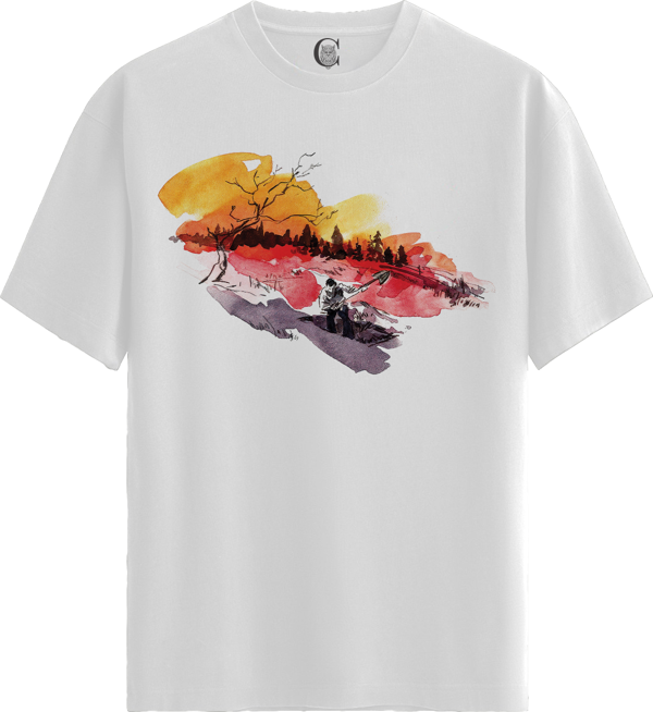 Sunset Dig - %100 Pamuklu Kadın Beyaz Tişört - Premium Quality - Image 1