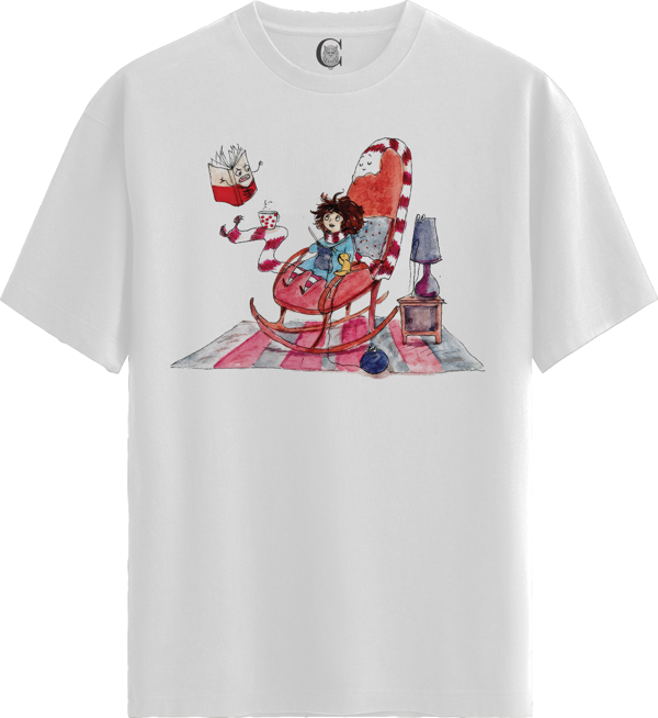 Cozy Moments - %100 Pamuklu Kadın Beyaz Tişört - Premium Quality - Image 1
