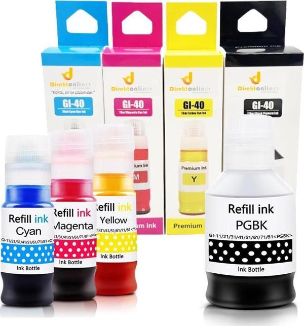 Canon GI-40/Pixma GM4040 4 Renk Muadil Mürekkep - Image 1