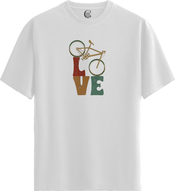 Love Cycle - %100 Pamuklu Kadın Beyaz Tişört - Premium Quality - Image 1