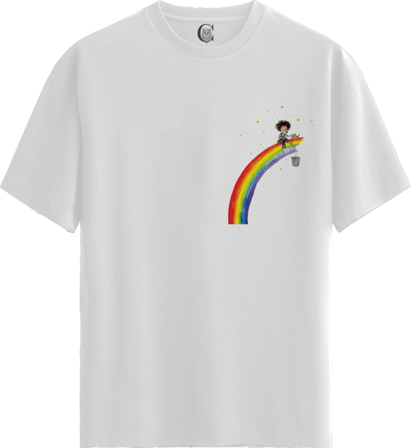 Rainbow Dream - %100 Pamuklu Kadın Beyaz Tişört - Premium Quality - Image 1