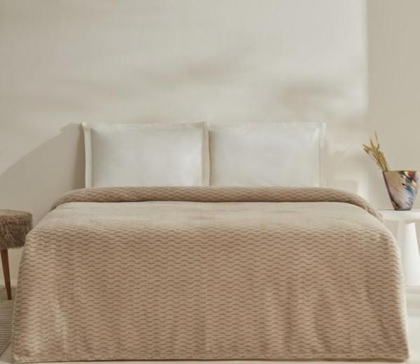 Karaca Home Raunda Çift Kişilik Wellsoft Battaniye Ekru  - Image 1