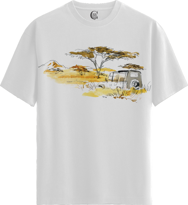 Safari Adventure - %100 Pamuklu Kadın Beyaz Tişört - Premium Quality - Image 1