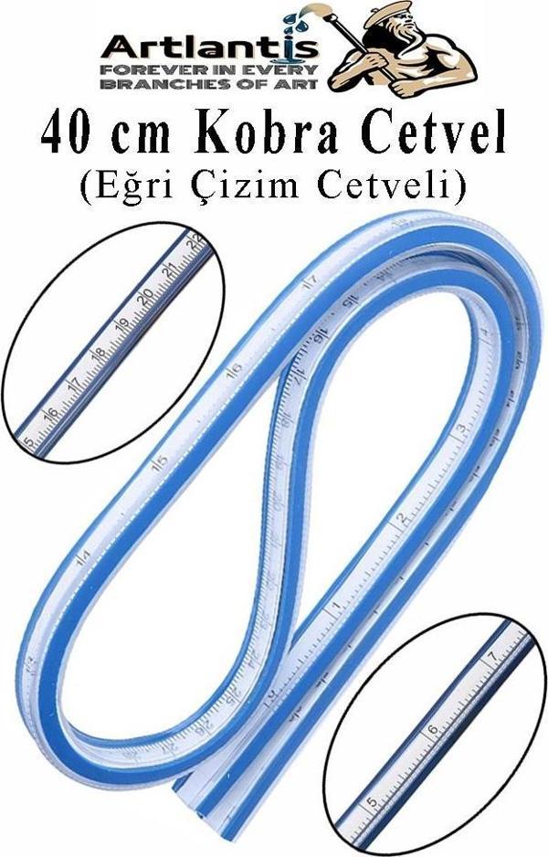 Kobra Cetvel 40 cm 1 Adet Çizim Kıvrılan Plastik Esnek Eğri Cetvel Tekstil Kumaş Dikiş Ölçüm Şablon Yumuşak Cetvel - Image 1