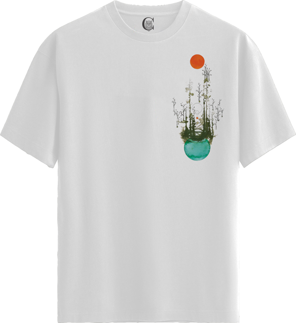 Surreal Forest - %100 Pamuklu Kadın Beyaz Tişört - Premium Quality - Image 1