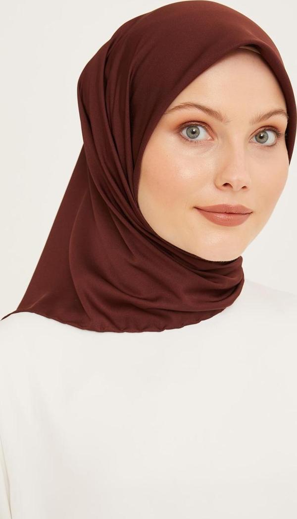 Armine Sport twill (tivil) Eşarp Düzrenk Kahverengi - Image 1