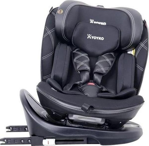 Ultimate 360 ° Dönebilir Yatabilir 0-36 Kg Deri Oto Koltuğu ISOFIX/SIP/LATCH Siyah - Image 1