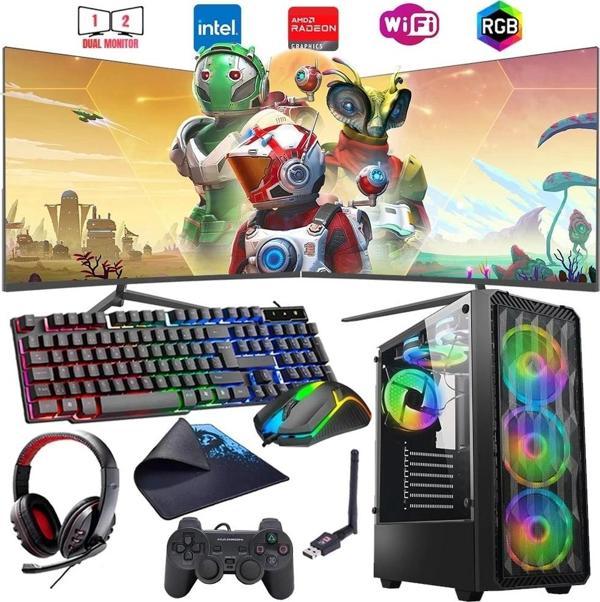 i5 13400F 16GB DDR4 1TB m2 8GB RX580 Çift 24" Monitörlü Oyun Bilgisayarı (Gaming SET) - Image 1