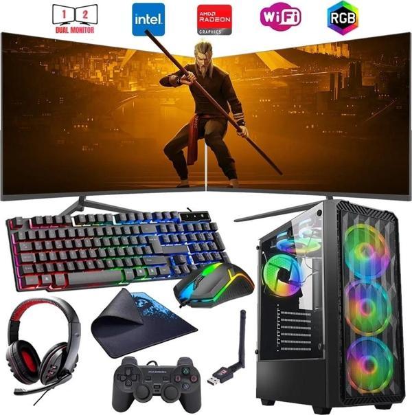 i5 14400F 16GB DDR4 1TB m2 8GB RX580 Çift 24" Monitörlü Oyun Bilgisayarı (Gaming SET) - Image 1