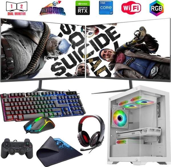 i7 14700F 16GB DDR4 1TB m2 6GB RTX3050 Çift 24" Monitörlü Oyun Bilgisayarı (Gaming SET) - Image 1