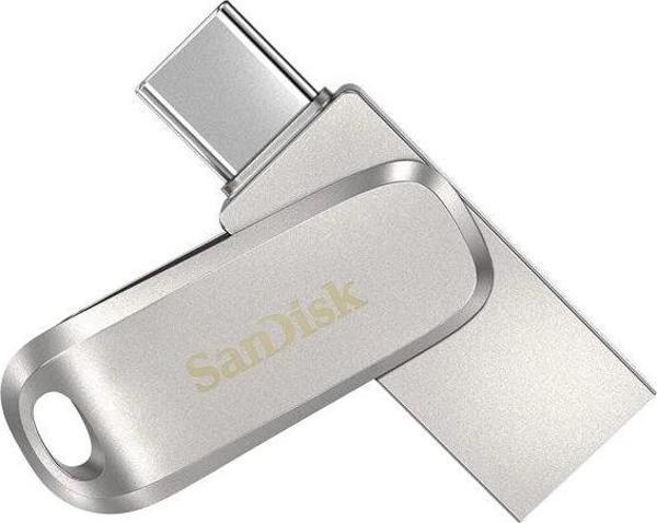 SanDisk Ultra Dual Drive Luxe USB Bellek 64 GB Silver - Image 1