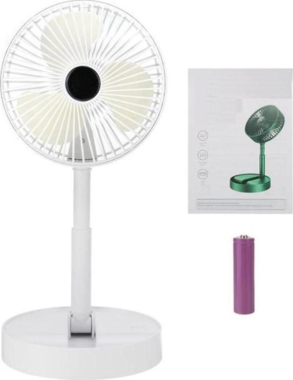 Katlanır Teleskopik Zemin Fanı Yaz Sessiz Masaüstü USB Şarj Edilebilir Taşınabilir Mini Fan - Image 1