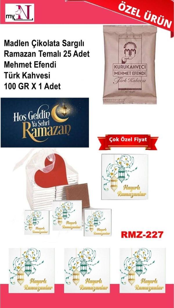 Flurose Madlen Çikolata Sargılı Ramazan Temalı 25 Adet - Mehmet Efendi Türk Kahvesi 100 Gr X 1 Adet - Image 1