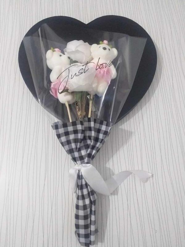Flurose Sevgiliye Eşine Aşkına Anneye Kız Arkadaşa Ayıcıklı Özür Barış Ve Masumiyet Buketi - Image 1