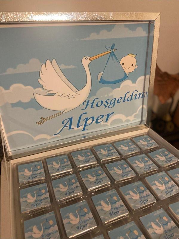 İdalin Concept Hoşgeldin Bebek İyi Doğdun Bebek Erkek Bebek Çikolatası 48 Adet - Image 1