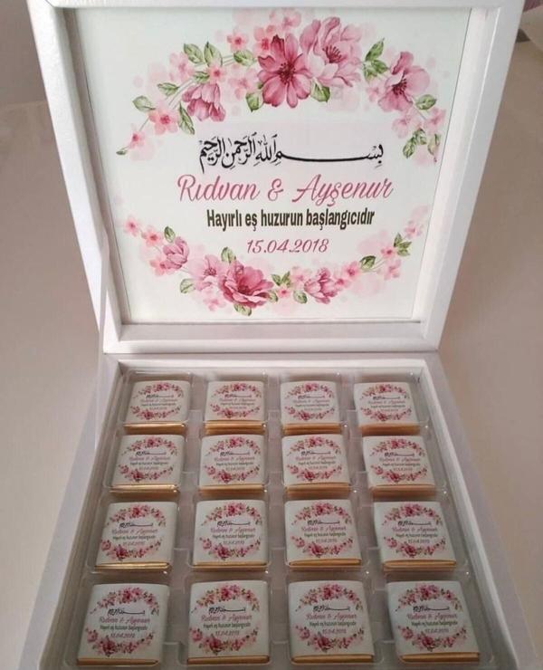İdalin Concept Nişan Çikolatası Düğün Çikolatası Nikah Çikolatası Hayırlı Eşe En Güzel Hediye Çikolata Kutusu - Image 1