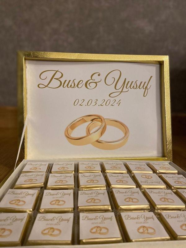 İdalin Concept Nikah Söz Nişan Düğün Çikolatası 48 Adet - Image 1