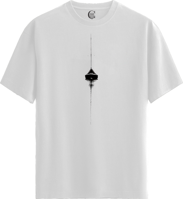 Silent Sail - %100 Pamuklu Erkek Beyaz Tişört - Premium Quality - Image 1