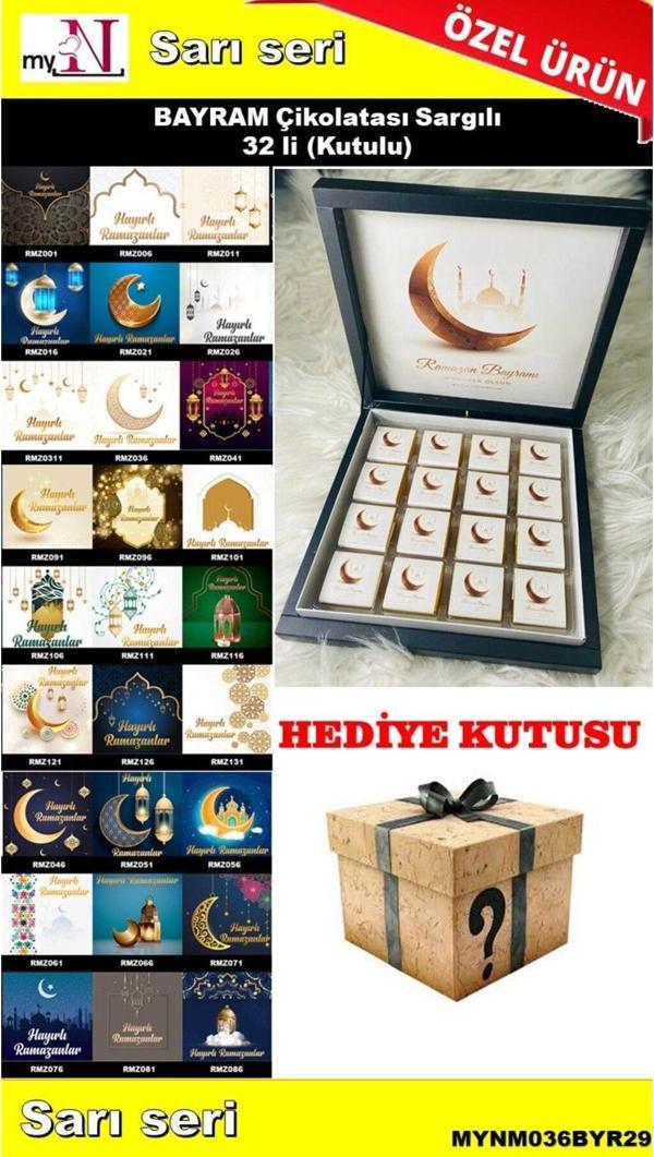 Flurose Bayram Çikolatası 32 Li (Kutulu) Hediyeli Sarı Seri - Image 1