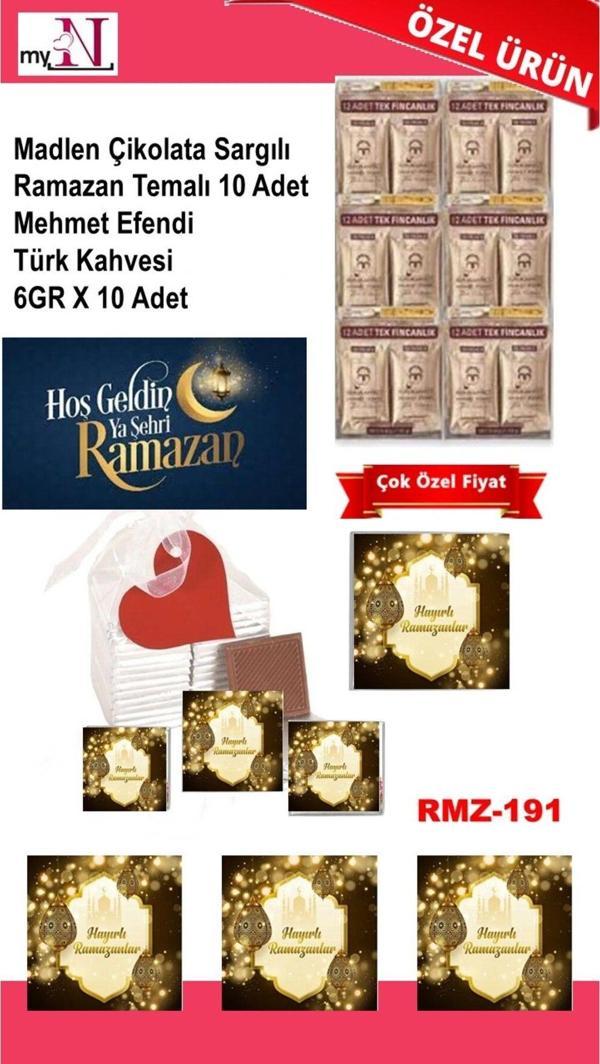 Flurose Madlen Çikolata Sargılı Ramazan Temalı 10 Adet - Mehmet Efendi Türk Kahvesi 6Gr X 10 Adet - Image 1