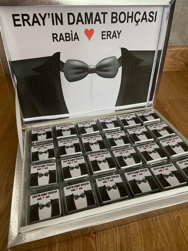 İdalin Concept 48 Adet Damat Bohçası Çikolatası İsme Özel Çikolata Bohça Çikolata Hediyesi - Image 1