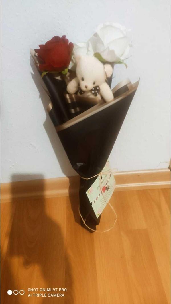 Flurose Marteniçka Ayıcıklı Güllü Dilek Buketi - Image 1