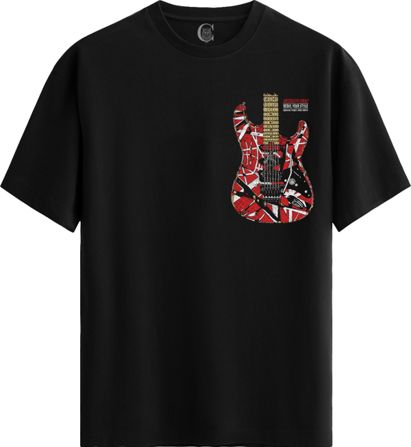Frankenstrat %100 Pamuklu Kadın Siyah Tişört - Premium Quality - Image 1